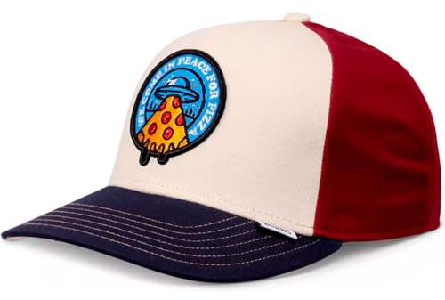 Djinns - Basic Kids Cap Food (Peace Pizza - Fossil)- Kinder Jungen Dad Cap Curved Visor Baseballcap Hat Kappe Mütze Caps Youth Size