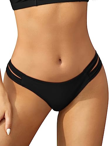 SHEKINI Mujer Pliegue Braguitas Bikini Ropa Interior Traje de baño Hipster