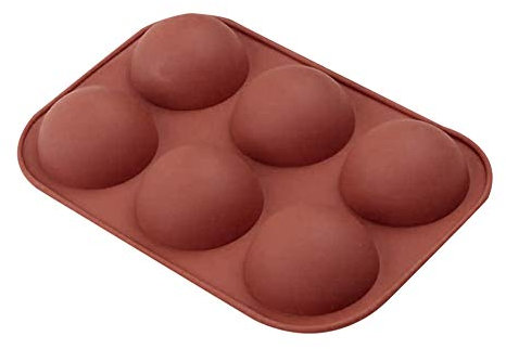 Yicare Extra große Silikonform mit 6 Mulden, halbe Kugeln, 2 Packungen Halbkugel-Silikon-Backformen für Schokolade, Kuchen, Gelee, Kuppel-Mousse