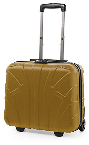 suitline - Pilotentrolley Hartschale, Business Trolley, Kabinengepäck, Handgepäck Trolley, Pilotenkoffer, Bordcase, Bordgepäck, TSA, ABS, 2 Rollen, Herbstgold