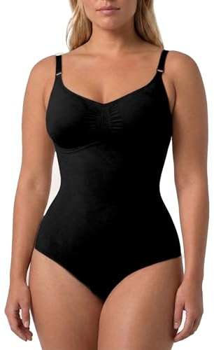 Risalti Body Contenitivo Modellante Donna Spallino Regolabile - Shapewear Bodysuit in Microfibra Seamless, Snellente per Vita Pancia Fianchi, Intimo Modellante - Made in Italy