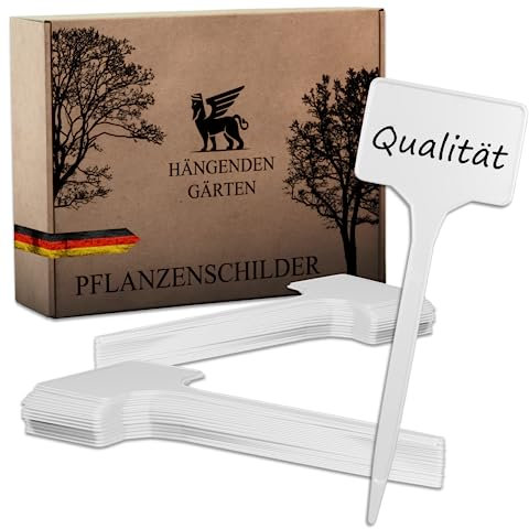 R&M Orient Lot de 60 Étiquettes pour Plantes Blanches - 15 cm de Long - À Planter pour Parterre, Herbes, Fleurs - Imperméables et Résistantes