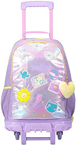 TOTTO Mochila escolar con ruedas grande de emojis - Emojy TAMAÑO GRANDE