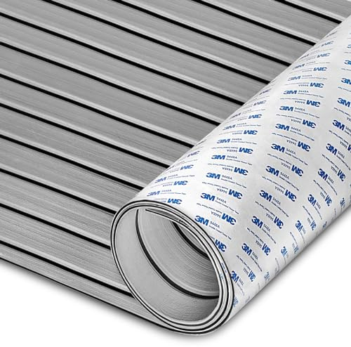 HXBYX 3M Eva Foam Boat Decking Marine Flooring Boats Mat Pad Faux Teak Sheet Seating Non-Slip Self-Adhesive for Boats Kayak Pontoon Yacht Swim Pool RV Floor 240X112cm/240X79cm/240X41cm/240X5.5cm.