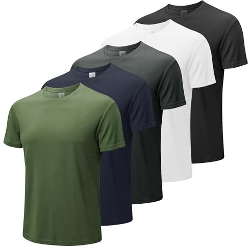 MEETWEE T-Shirt de Sport Homme, Séchage Rapide Respirant Baselayer Manches Courtes Maillot Running Tee Shirt Jogging pour Le Sport la Gym Le Fitness