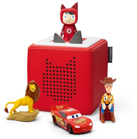tonies Disney Classics bundle featuring 1 creative & 3 Lion King, Cars & Toy Story, Red