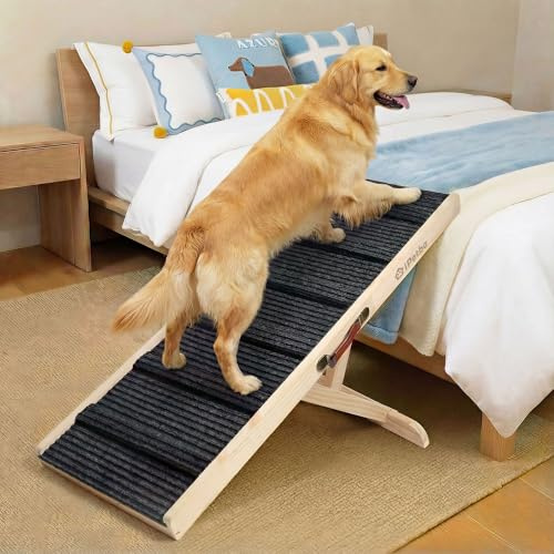 iPetba Rampe pour Chien de Petite ou Grande Taille Escalier pour Chien Rampe Chien canapé et lit Pliable et réglable, H 60 cm, Jusqu'à 30 kg