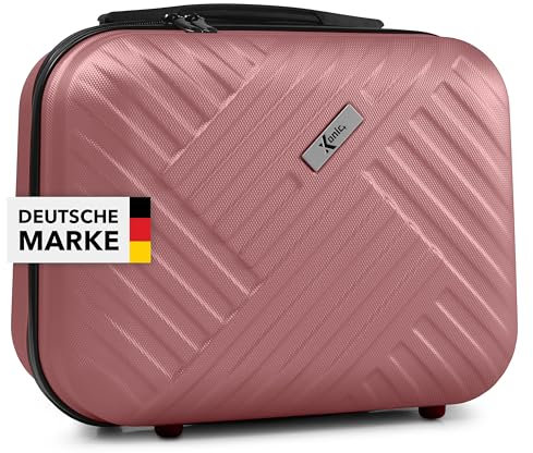 Xonic® Design Kosmetikkoffer aus ABS Hartschale – Robustes Beautycase als Handgepäck - Kosmetiktasche für Reisen – leicht & stabil (Rosé)