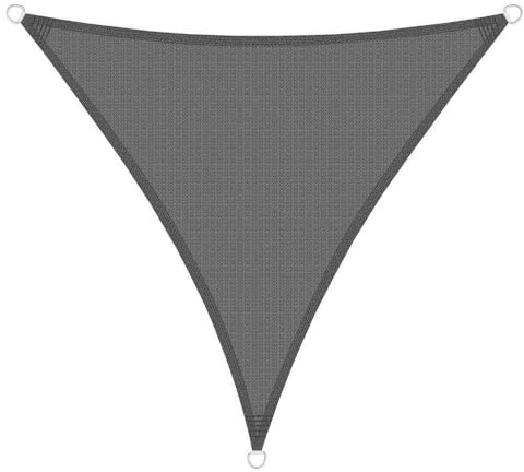 Brigros - Toldo Triangular de HDPE 180 g/m², Resistente a los Rayos UV con Anillas de Acero Inoxidable, toldo Vela de Sombra, 3 x 3 x 3 m, 4 x 4 x 4 m, 5 x 5 x 5 m, Lona Parasol para Exteriores (Gris
