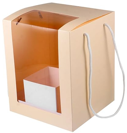 VALICLUD Caja De 1 Pieza Caja de flores transparente cajas pequeñas decoración ramos de novia para boda decoraciones de bodas suministros de ramo de boda el plastico Beige