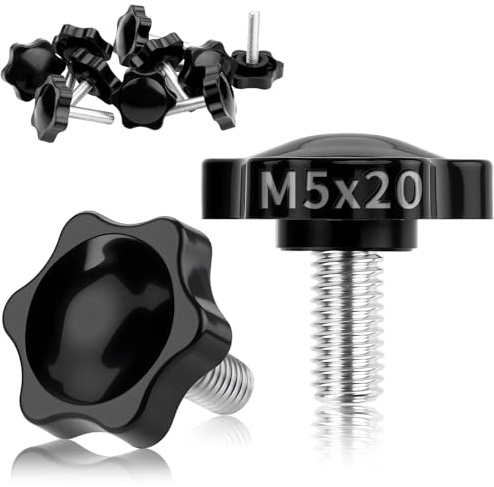 TXXATX 12 Piezas Tornillos Perilla de Estrella M5x20mm, Cabeza de 32 mm