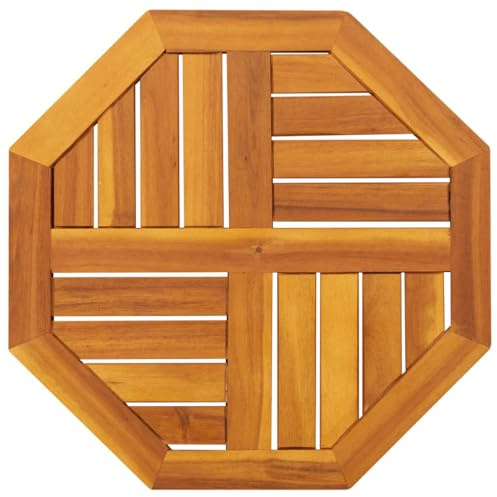 Frdhee Küche Tischplatte, Tischplatte 50x50x2 cm Achteckig Massivholz Akazie Massiv Tischplatten für Tischbau, Küchenarbeitsplatte, Bürotisch & mehr