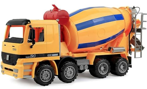 Liberty Imports 15 Oversized Construction Truck Toys for Kids – 1:22 Scale Friction Powered Vehicles with Realistic Moving Parts (Cement Mixer)