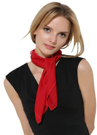 Pantomime Halstuch Nickituch Rot Chiffonschal Damen Chiffontuch Karneval Fasching Pantomime Kostüm, Rot, Erwachsene/Jugendliche