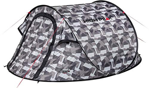 High Peak Wurfzelt Vision 3, Pop Up Zelt für 3 Personen, Festivalzelt freistehend, super leichtes Schnellöffnungs-Wurfzelt, 2000 mm wasserdicht, UV 60 Sonnenschutz, Ventilationssystem, Moskitoschutz