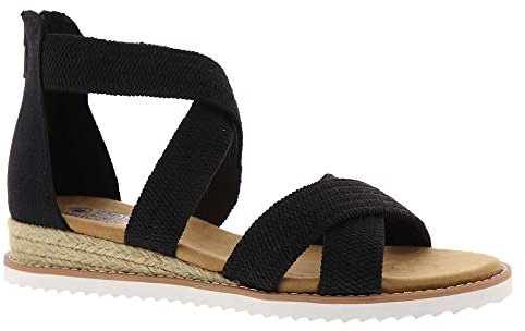 Skechers BOBS Women's Ankle Strap Sandal, Black, 39 EU