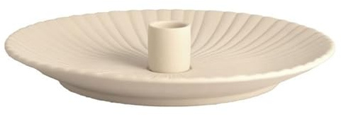 Storefactory - Kerzenhalter, Kerzenständer - HOLMBY - Keramik - beige - (ØxH) 22 x 4 cm