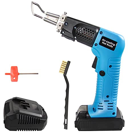 DOMINOX Cordless Electric Fabric Cutter Kit - DC 18V Heated Knife for Cutting Belt, Webbing, Fiber, Cloth, Rope, Rubber, KT Board, Styrofoam, EPS