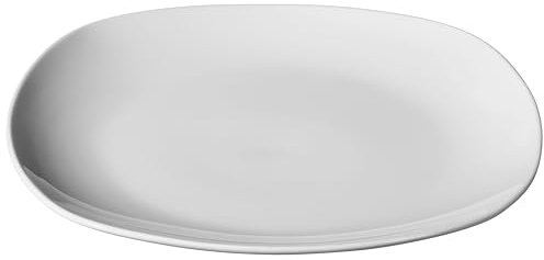aro Plato llano cuadrado, 25 cm, porcelana, blanco, 6 unidades