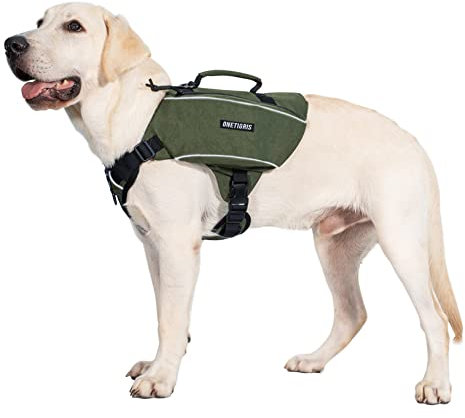 OneTigris CAMELUS Hunderucksack Reißen Camping Wandern Hundebackpack für M/L Größe Hunde (M, Ranger Grün)