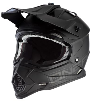 O'NEAL | Casco Motocross | MX Enduro | Standard di sicurezza ECE 22.06, aperture di ventilazione per un raffreddamento ottimale | Casco 2SRS FLAT V.23 | Adulto | Nero | Taglia XXL (63/64 cm)