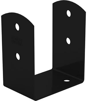 GRUNDLINE Screw on U Post Anchor - Post Anchor 100 x 100 - Post Holder - U Profile Steel - Ground Anchor for Wooden Posts - Post Shoes - Support Foot Fence Post - Support Shoe - Wood Connector