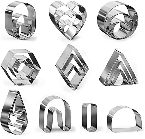 Taglierine per Argilla Polimerica 24 Pezzi di Argilla per Creare Gioielli in Argilla Polimerica Forme in Acciaio Inox Strumenti per Gioielli Fai da te Creazione di Biscotti in Ceramica Fondente