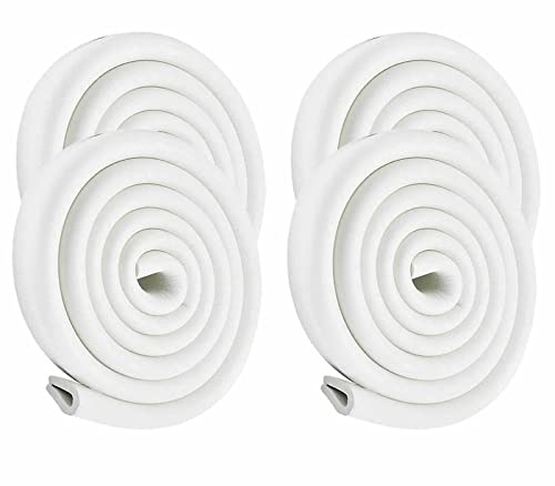 HIMRY® 8 meter U-format glasbord kantskydd, bord möbler kanter svamp kudde stötskydd, babysäkerhet bord skrivbord antikollision ränder (4 x 2 m) Off White KXD7003 Off-White