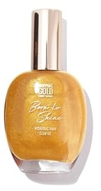 Dripping Gold Born to Shimmer Body Glow Oil Golden – Hydrating Moisturizer with Vitamin E, Jojoba & Argan Oil – Lightweight, Fast-Absorbing & Radiant Shimmer – Coconut Scent – 55ml