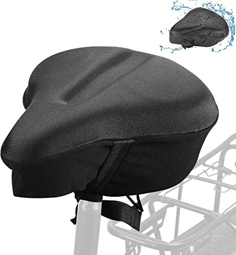 KEMIMOTO Universal Sattelbezug Fahrrad, Fahrradsattel Überzug mit Wasserdichter Sattelschutz, Weich, Bequem, Breit und Atmungsaktiv, Gepolsterter Fahrrad-Sattelbezug für MTB, Männer und Frauen(U-Form)