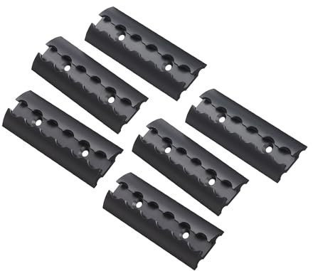 FTsolid 6 X 15 cm guida Airline in alluminio con fori, fissaggio del carico in alluminio (nero, semicircolare)