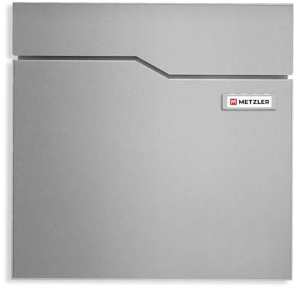 Metzler Briefkasten in Graualuminium RAL 9007- Pulverbeschichtet & mit Zeitungsfach - mit austauschbarem Namensschild - Hochwertiger Postkasten mit Namensschild und Zeitungsfach | Hoffmann