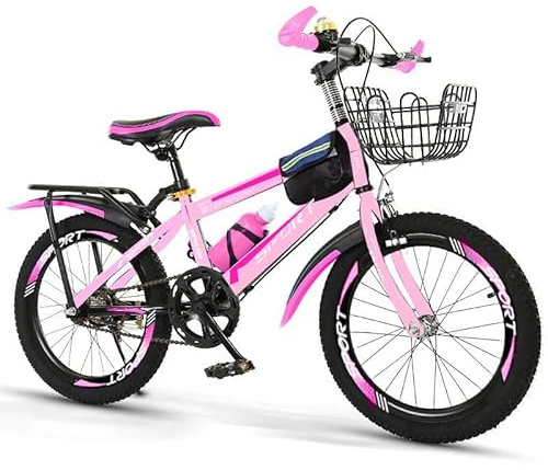 Kids Bike, Pink Girls Mountain Bike, 22 24” Road Bike, Children’s Training Bicycle, Height Adjustable Bike, Sport Bike, Girls Cycle, Double Break, Tool Kit Included 6 to 12 Year Olds (22 Inch)
