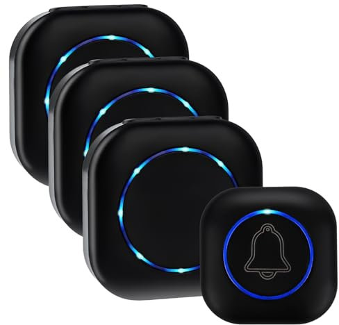 Funkklingel,Kabellose TüRklingel,200m Reichweite,4 LautstäRkestufen,Funk Klingel Set Mit,38 Melodien 3 Plug-In-EmpfäNger Und 1 Sender,EmpfäNger Einfach In Die Steckdose,Einfach Zu Installieren