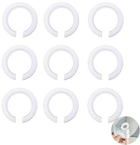 9 Pack E27 to E14 Lampshade Reducer Ring, Light Shade Adapter Ring, Lampshade Adapter Rings, Lampshade Ring, Lamp Shade Ring Converter, for Home Socket Bayonet Cap Lampholders (White)