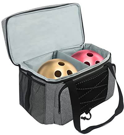 Ejoyous Sac de Bowling pour 2 Balles, Sac de Bowling de Voyage de Adulte avec Une Partition Rembourrée pour jusqu'à 1 Paire de Chaussures Men 16, Accessoires de