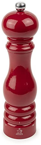 PEUGEOT - Paris u'Select 22 cm Salt Mill - 6 Predefined Grind Settings - Powdered Salt Innovation, Zirlion Mechanism - PEFC-Certified Wood - Made in France - Glossy Passion Red Finish
