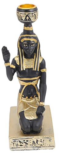 Egyptian Goddess Candlestick Lamp Glasshouse Lighter Soy Vintage Home Decor Candlesticks Retro Candle Stick Holder Decorations Table Candles Resin Natural