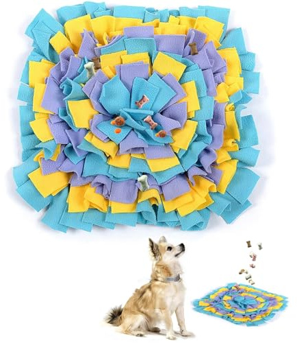 louuuou Large Snuffle Mat For Dogs, Dog Snuffle Mat for Puppies, Interactive Feeding Game for Puppies, Slow Feeder Mat with Non-Slip Base 30 X 30 CM Foraging Skills and Slow Eating