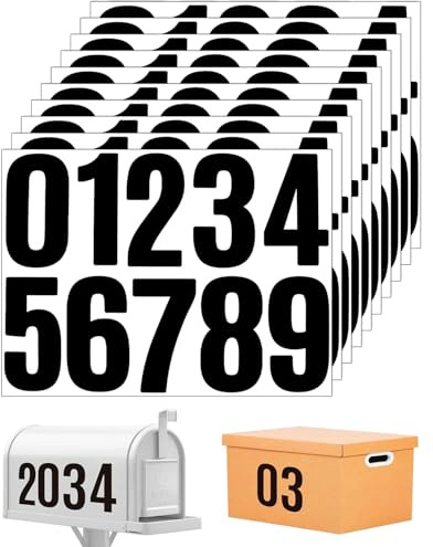 SOVYTH 10 pièces Autocollants de numéro de boîte aux Lettres, Autocollants de numéros Auto-adhésifs de 4 cmNoirs numéros de Porte imperméables à Coller sur Les numéros de boîte aux Lettres col