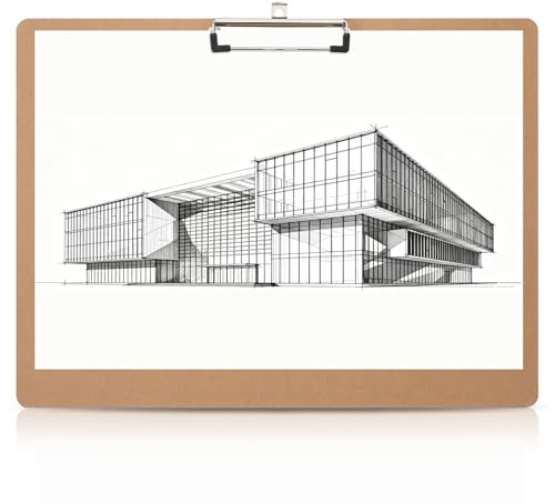 Ciieeo Presse-papiers A3 Format Paysage 45x33 Cm avec Pince Métallique Ajustable, Porte-documents Robuste et Léger pour Fournitures de Bureau, Organisation de Dossiers et Écriture