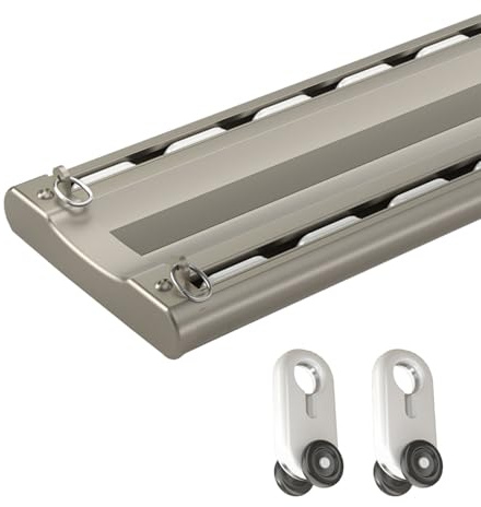 Silen dubbel kurainhylla EasyoInsall aluminium takdelare för vardagsrum sovrum och badrum (grå 50 cm) Versaile & snygg hemlösning