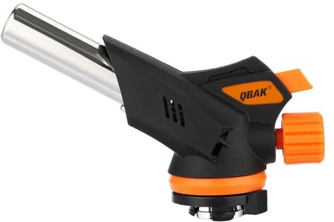 Qback - Testa di Cannello a Gas con Adattatore - Torcia a Gas con Adattatore - Torcia da Cucina - Accendino - Cannello da Cucina - Accenditore - Ø 22 mm - Design 1