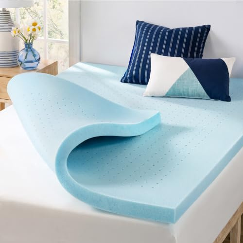 Best Price Mattress Cubrecolchón Individual XL – Cubrecolchón de Espuma viscoelástica de Gel de 1.5 Pulgadas con Almohadilla de colchón refrescante, tamaño Individual Extra Largo