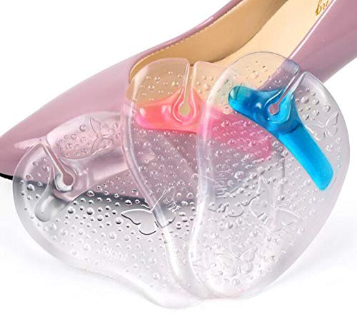 3 Pairs Butterfly Pattern Self-Adhesive Gel Thong Sandals Forefoot Pad Toe Protectors Antislip Shoes Grip Pads Sandals Flip-Flop Inserts Forefoot Cushions Pad Massage Insoles Color Random