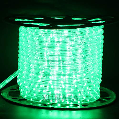 XUNATA 220V-240V LED Lichterschlauch Licht Leiste 36LEDs/m IP65 Wasserdicht Schlauch Seil Lichter für Innen Außen Garten Party Weihnachten Deko(Grün,2M