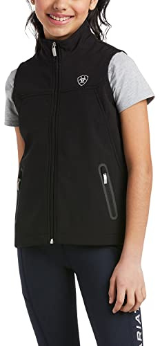 ARIAT unisex child Yth New Team Softshell Black Vests, Black, X-Small US