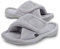 Git-up Ladies Memory Foam Slippers with Arch Support Adjustable Hook and Loop Women Slippers Diabetic Open Toe Soft Bedroom House Slippers for Indoor Outdoor Shoes GREY UK4.5/5.5 US6.5/7.5