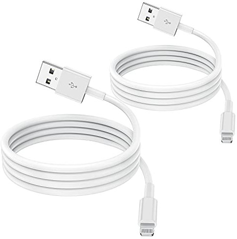 TUMABER 2 Pack Apple MFi Certified iPhone Charger Cable 1m, Lightning to USB Cord 2.4A Fast Charging Phone Short Cables for iPhone13/12/12 mini/ 11/11Pro/Max/X/XS/XR/XS Max/8/7/6/iPad, White