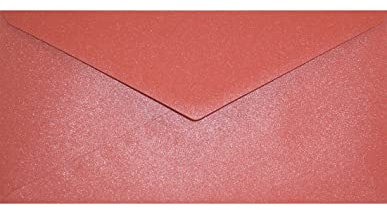 Netuno 25 Briefumschläge Perlmutt-Rot 110x 220 mm 120g Aster Metallic Ruby lange Umschläge glänzend Briefkuverts mit Perlmutt-Schimmer für Einladungskarten Geburtstagskarten Weihnachten